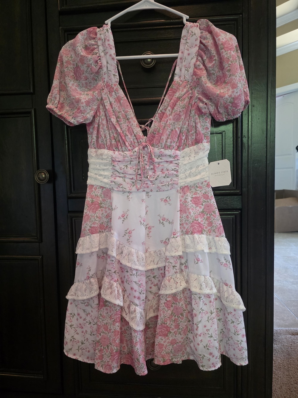 Altar'd State Pink Floral Mini Dress